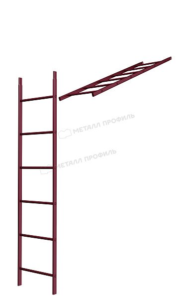 Лестница кровельная стеновая МП дл. 1860 мм без кронштейнов (3005)_1шт и метизы продажа в Алматы, по стоимости 29080 тнг..